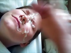 Amateur Brunette CFNM Facial 